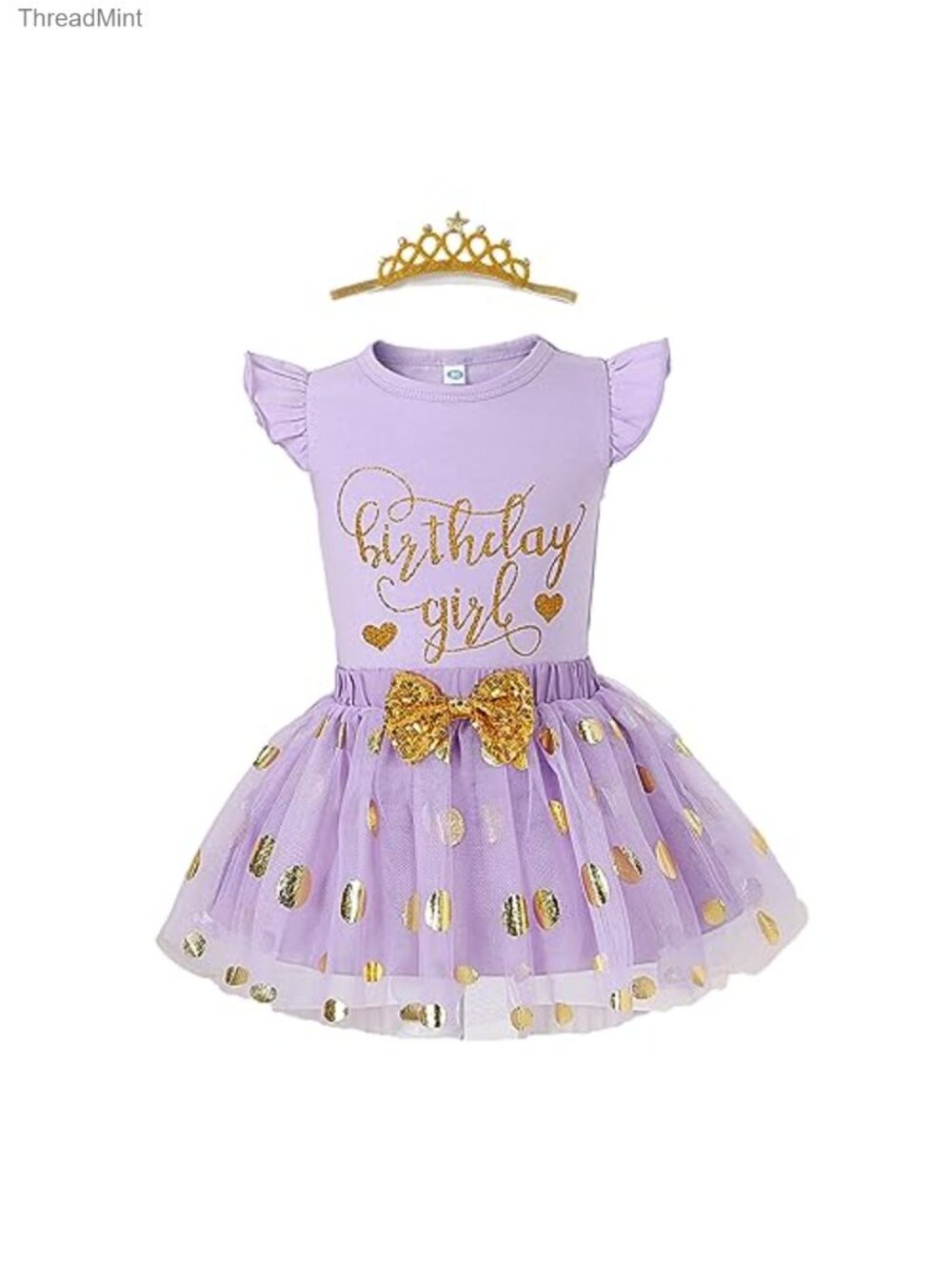 Girls Birthday Outfit Tutu Skirt Set Cotton Ruffle Top Headband